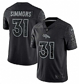 Men's Denver Broncos #31 Justin Simmons Black Reflective Limited Stitched Football Jersey,baseball caps,new era cap wholesale,wholesale hats